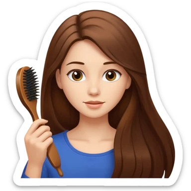 mujer peinando su cabello sticker