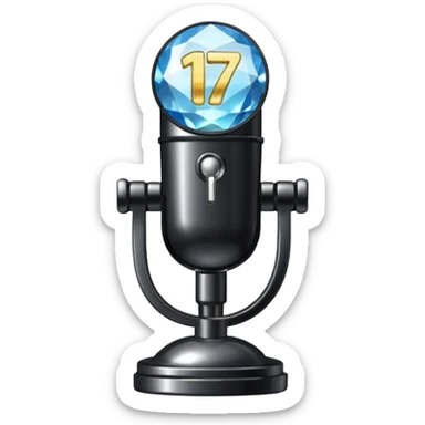 I want these emojis 💎🎤 in one frame with the number 17 I don't want a girl or boy in the pictures. sticker