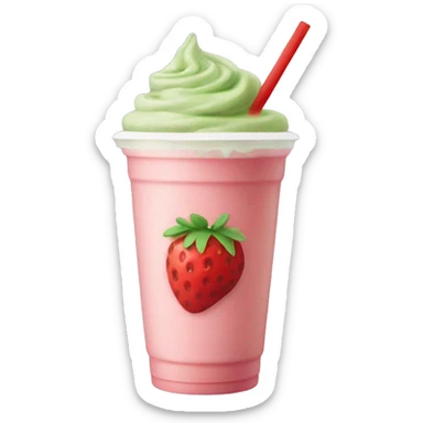 Strawberry iced matcha latte  sticker
