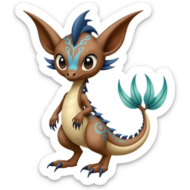 Tropical tribal tattooed master insane creepy saner monsterous Meloetta-Sergal-Cresselia-Palkia-Stitch-Fakémon-creature-hybrid sticker