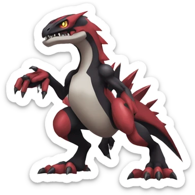  Cool Edgy Black Red Digimon-Fakemon-Raptor-Genesect-Reptile full body sticker