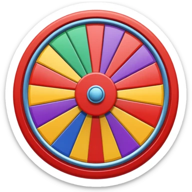 can you make me a prize wheel with the colors red, yellow, green, blue, orange, purple and make sure the colors are seperated and symetrical sticker