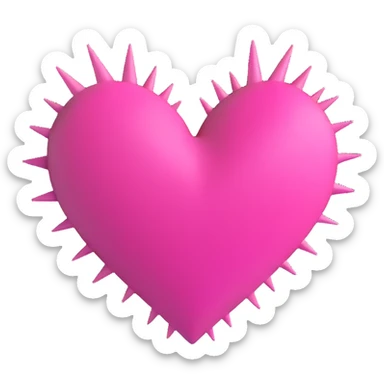 pink heart with thorns sticker