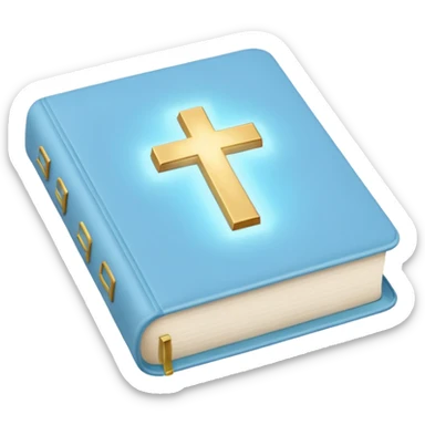 a pastel baby blue bible glowing  sticker