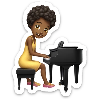 A girl who celebrates her birthday by playing the piano sticker