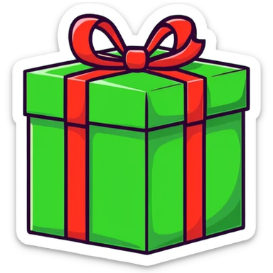 red gift box sticker