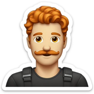 male with red hair and mostache sticker
