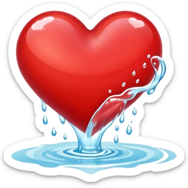 The heart beating in the flowing river sticker
