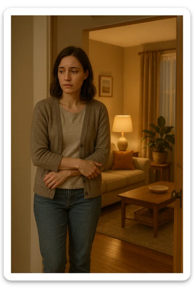 donna che vuole rimanere nella sua zona di comfort. Immagini realistiche sticker