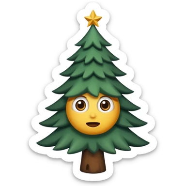 sapin avec des yeux noirs luisants sticker
