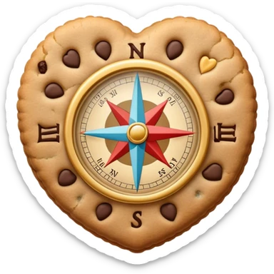 cookie heart compass sticker