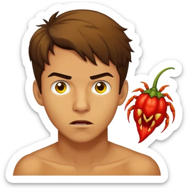 Trinidad moruga scorpion yellow and young man who scary of this sticker
