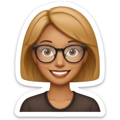 mujer trigueña con lentes sticker