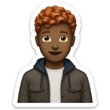 Auburn haired boy sticker