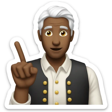 MAN SAYING SOMETHING DECORATIVELY WHILE DOING FINGERGUN sticker