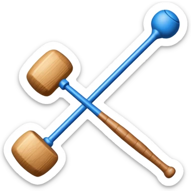 create a blue croquet mallet sticker
