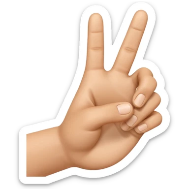 3D iPhone style emoji of a human hand making a small gesture with fingers, thumb and index finger close together, realistic skin texture, isolated on white background, soft shadows, high detail, playful and cute. sticker