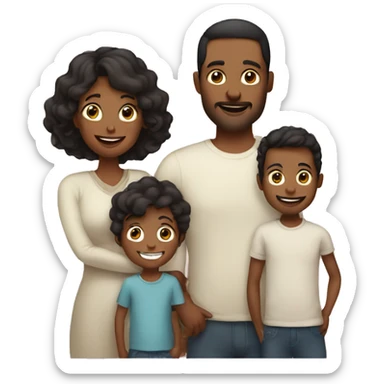 Mom and husband with 5 and 2 year old sons  sticker