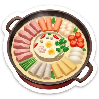 Traditional Chinese hotpot with soft pastel colors sticker