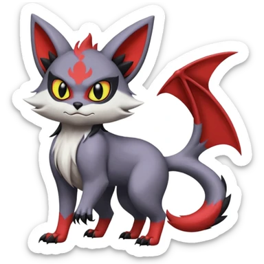 Noibat-Lykoi-Zangoose-Nargacuga-Litten-Torracat-fusion-Fakemon-Pokémon-creature  sticker