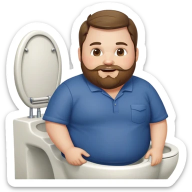 Extremely Fat JD Vance with beard , smiling in a toilet  sticker