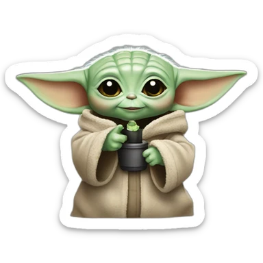 Baby yoda double thumbs up sticker