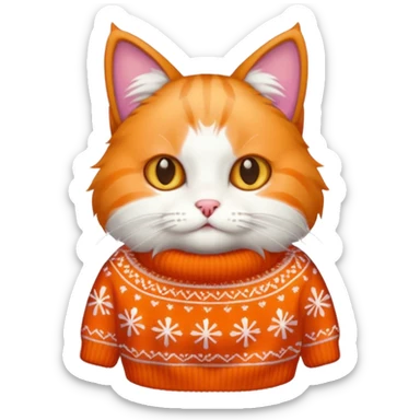 Un  gato con ropa navideña sticker