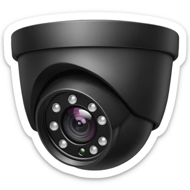 Dome cctv camera in black  sticker