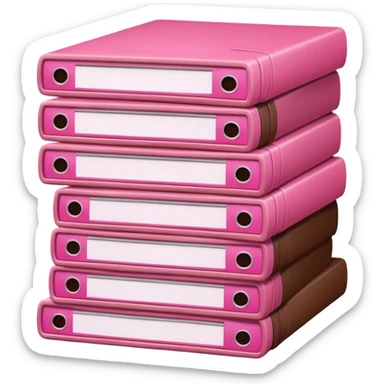pink and brown files pile sticker