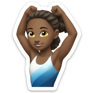summer olympics girl beam gymnastics sticker
