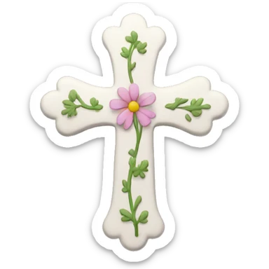 simple cross with flora sticker