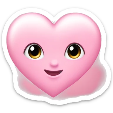 Baby pink heart with a pink bow sticker
