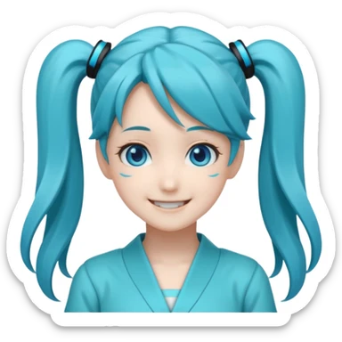 Hatsune Miku smile twintail sticker