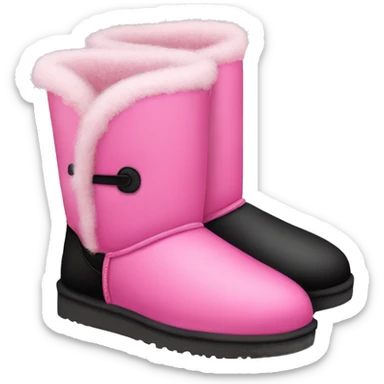 a pair of pink and black uggs sticker