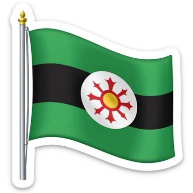 Just do a simple flag I want to put in my bio. Have u seen the panjshir flag do that it’s not in the emojis but make it exactly like the picture don’t add anything else. The colors are green white and black btw with something on the middle search it up and make it in a shape of flag like the emojis sticker