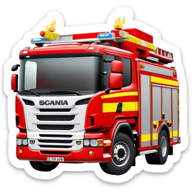 Fire Truck - Scania P320 Fire Truck (Model Year: 2015) (Iconic Colour: Red with white and yellow stripes) sticker