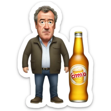 drunk jeremy clarkson with a huge beer belly sticker