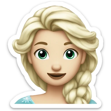duck with hair like elsa from frozen sticker
