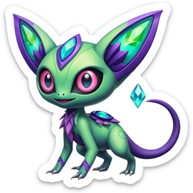 Colorful Exotic Meloetta-Sableye-Virizion-Venom-Stitch-Fakémon-creature-hybrid sticker