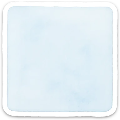 pastel watercolor sticky note with a subtle blue tint, soft edges, transparent background sticker