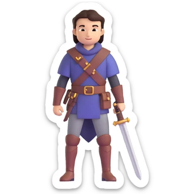 heroic adventurer with sword sticker