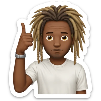 Thumbs down black skinned guys with dreads with his thumbs pointing down sticker