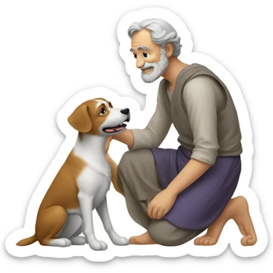 Aristotle petting a dog sticker