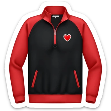 Quarter Zip Fleece Black red and white sticker