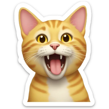 yellow cat sticking out tongue happy sticker