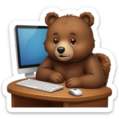 bear emoji playing and chilling pc cozy sticker