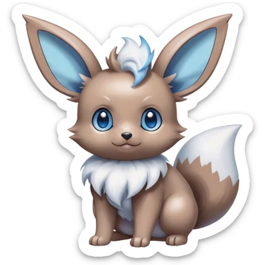 Shiny Eevee-Minccino-Espurr-creature-hybridi sticker