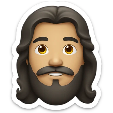 filipino man with long hair and moustache and beard sticker