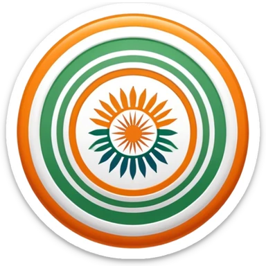 Indian flag with saffron, white, and green horizontal stripes and blue Ashoka Chakra wheel in the center sticker