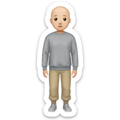 bald man sweatshirt ful body sticker